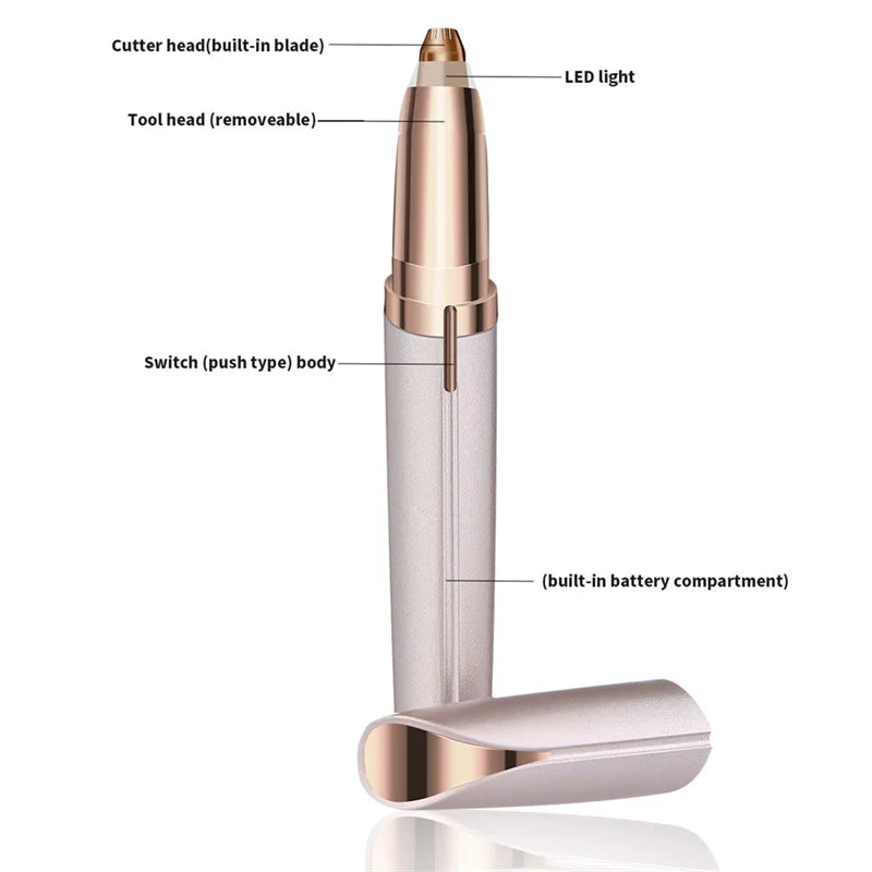 Painless Electric Eyebrow Trimmer & Facial Hair Remover - 6