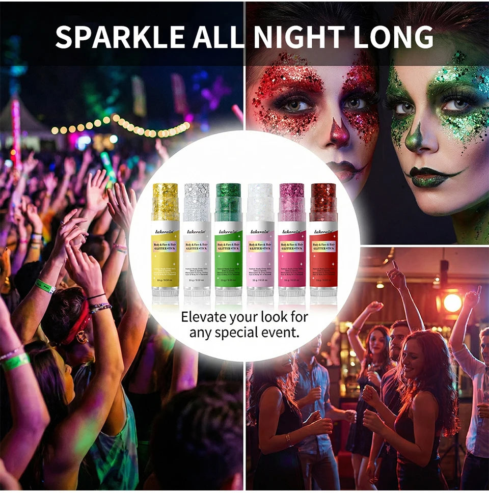 Waterproof Shimmer Glitter Glow Stick for Face and Body - 10