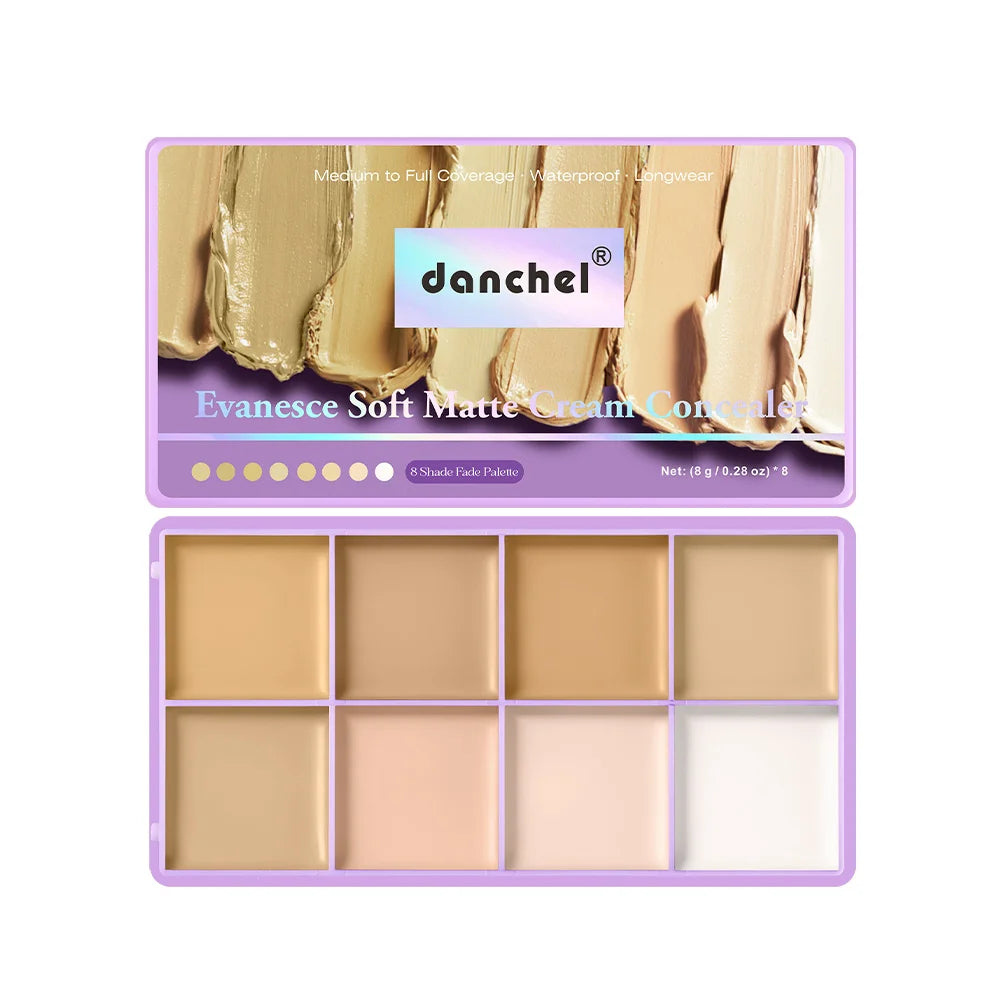 8-Shade Waterproof Full Coverage Cream Concealer Palette - 17