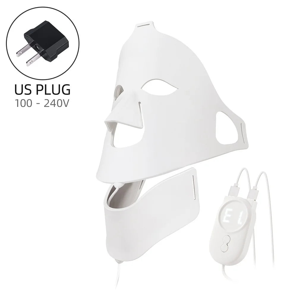 Flexible Silicone LED Light Therapy Mask for Face and Neck - 30
