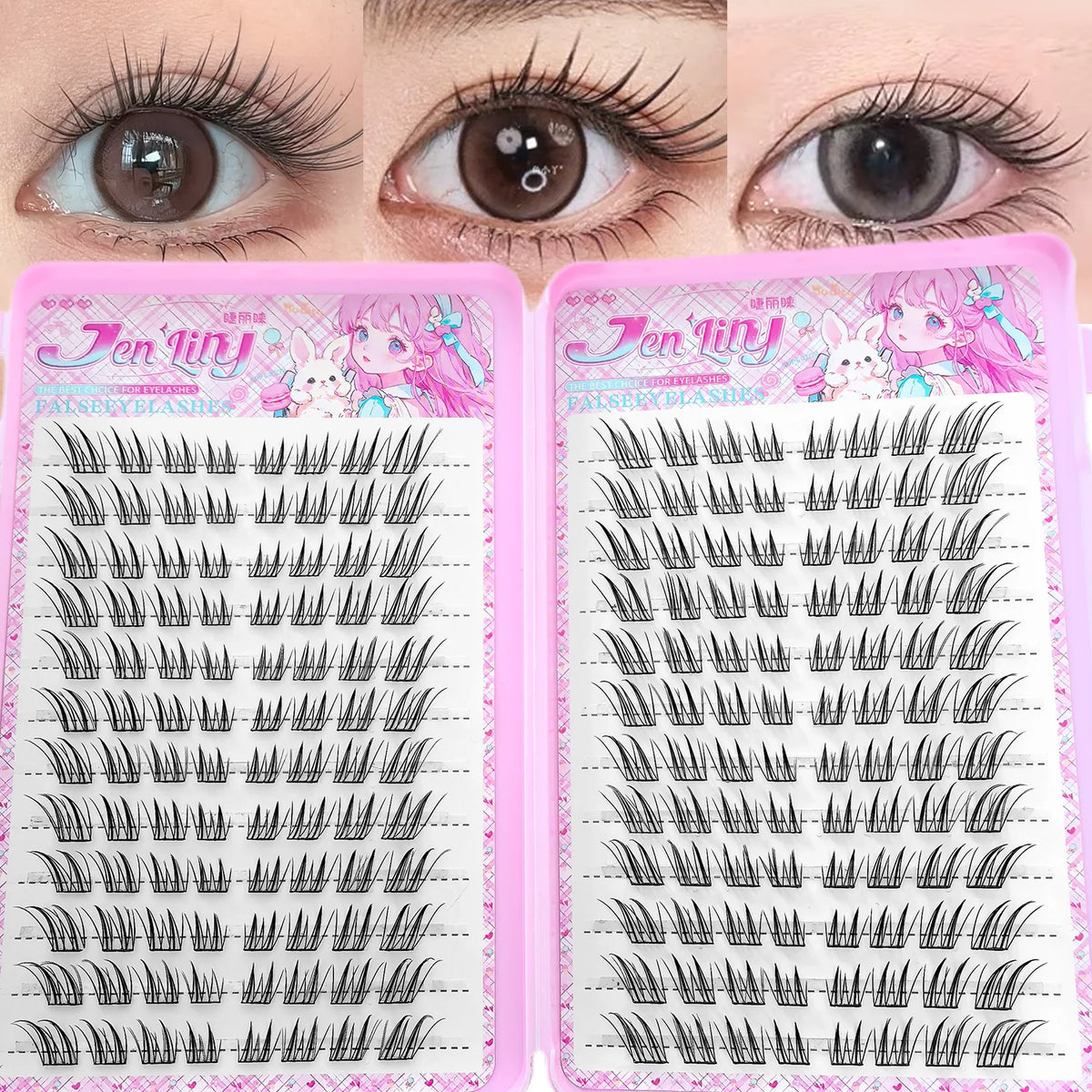 Glue-Free Cluster Eyelashes for Easy Daily Application