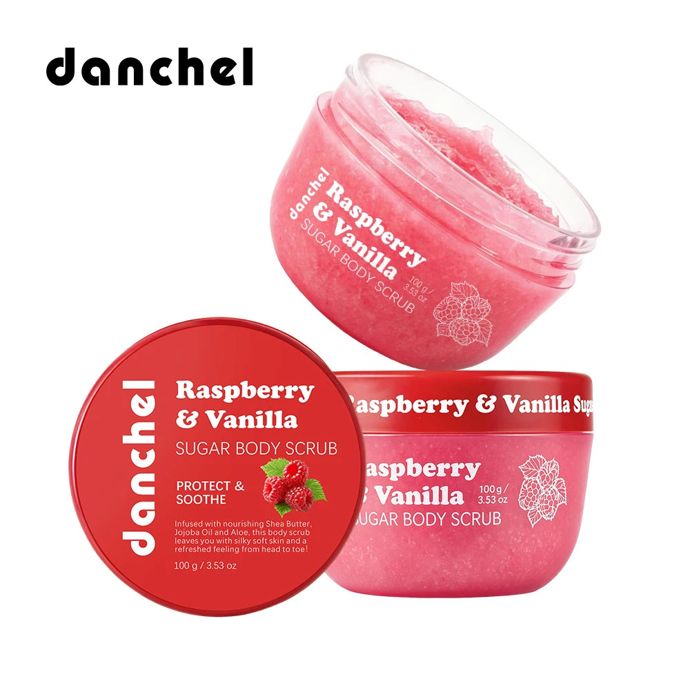 Raspberry Vanilla Sugar Body Scrub for Smooth Glowing Skin - 20