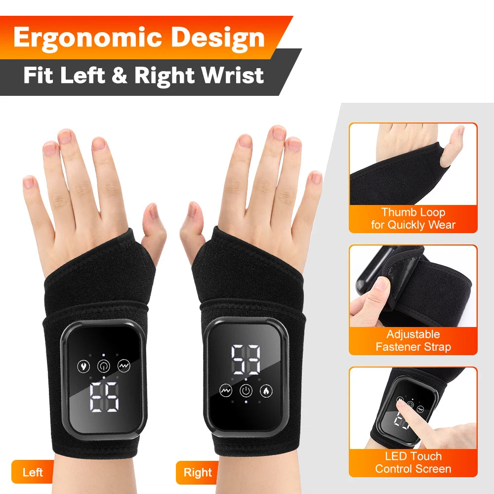 Heated Vibrating Wrist Massager for Pain Relief - 2