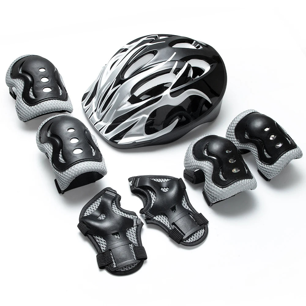 Kids Adjustable Protective Helmet and Safety Gear Set - 8