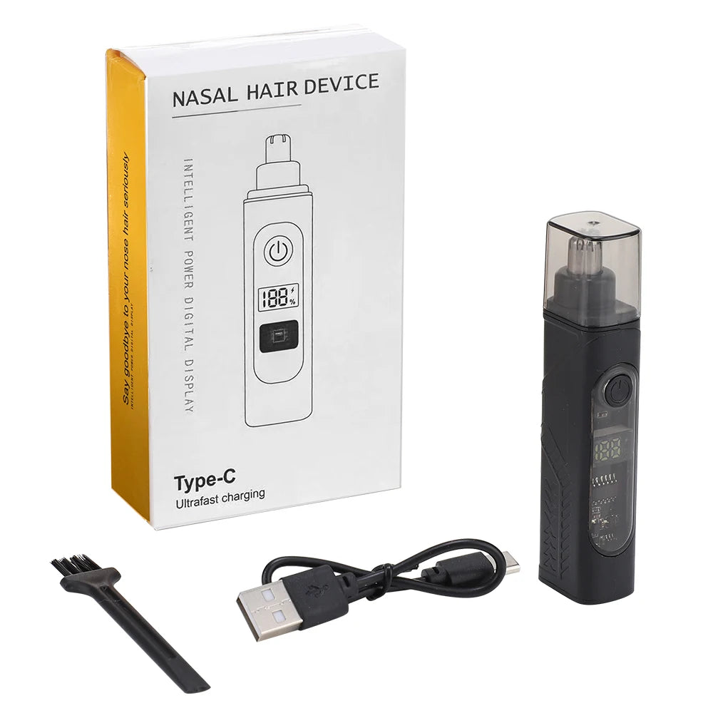 Electric Rechargeable Nose and Ear Hair Trimmer with LED Display - 17