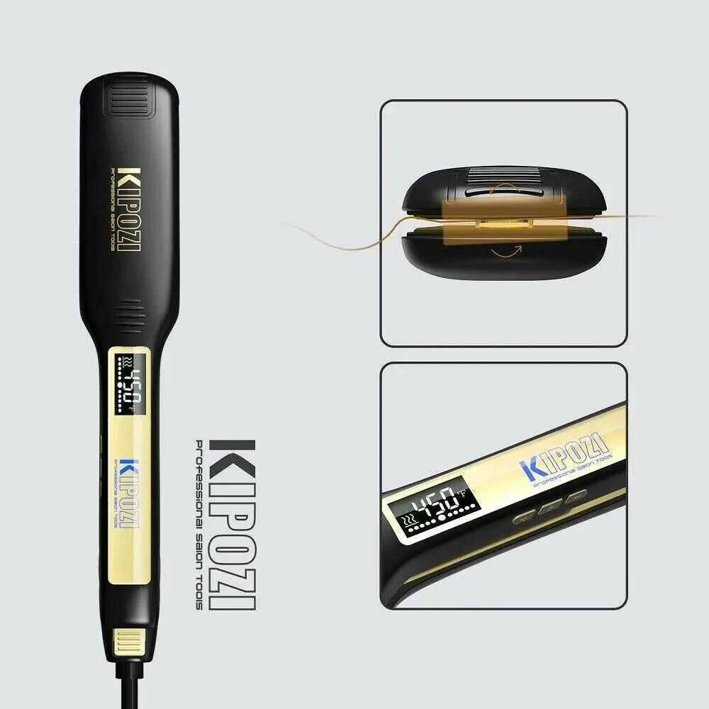 Professional Titanium Hair Straightener with Digital Display - 3