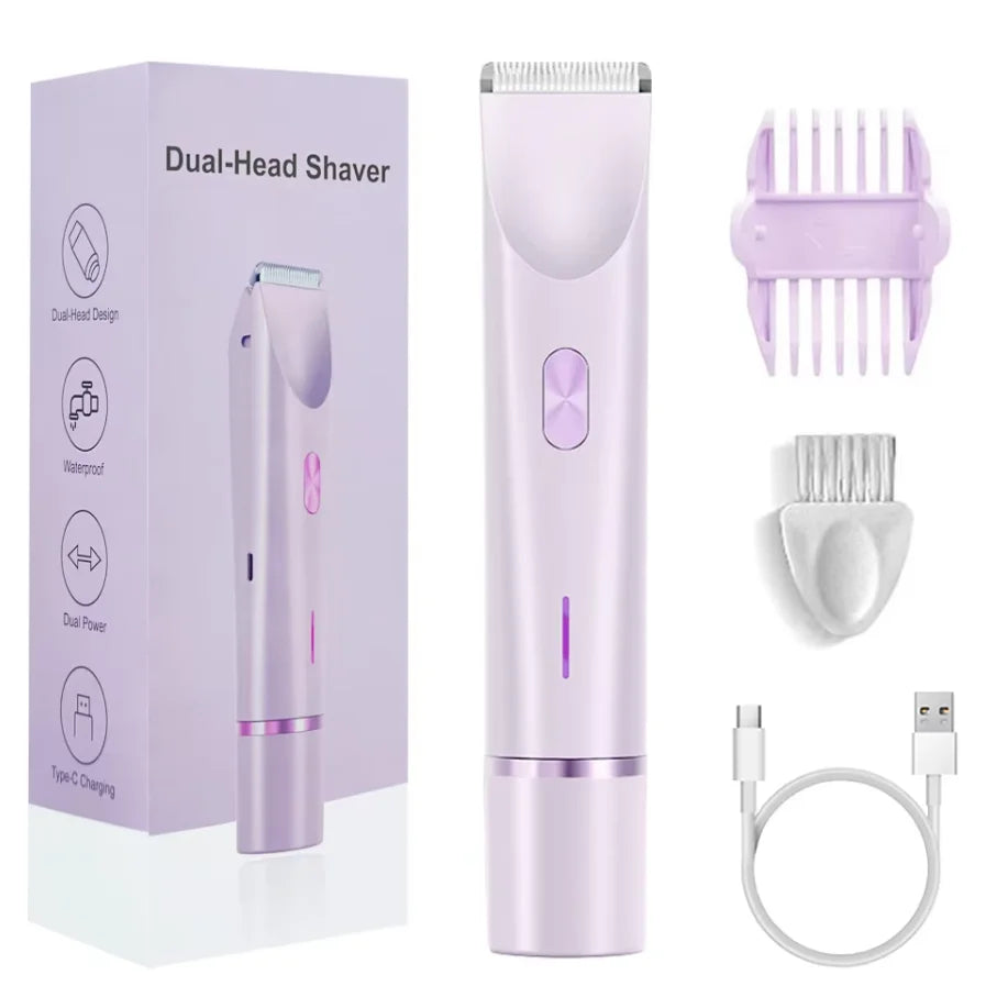2-in-1 Waterproof Electric Hair Trimmer for Face and Body - 18