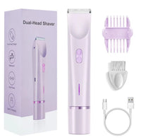 2-in-1 Waterproof Electric Hair Trimmer for Face and Body