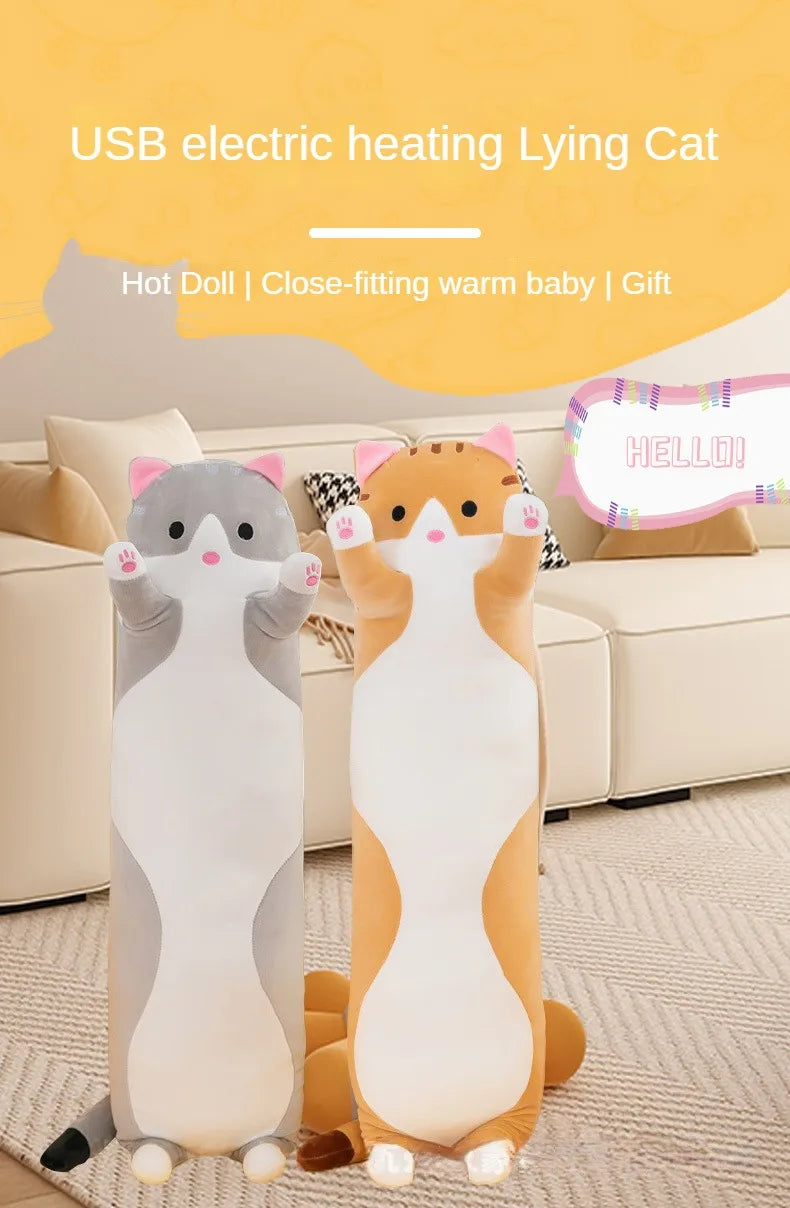 Heated Cat Plush Pillow for Pain Relief - 7