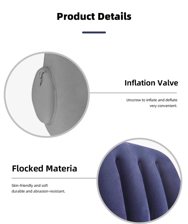 Inflatable Travel Pillow for Neck, Back, and Leg Support - 13