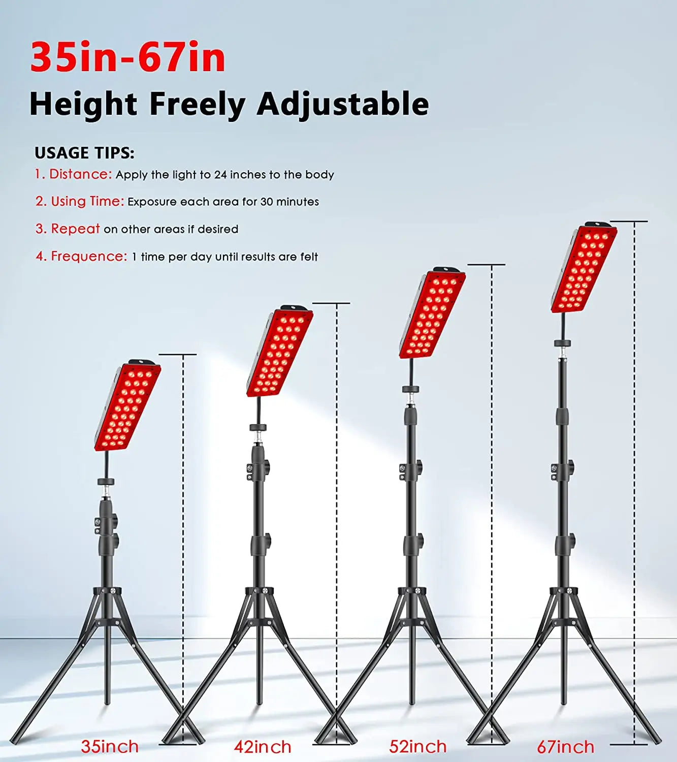 Red Light Therapy Panel with Adjustable Floor Stand - 14