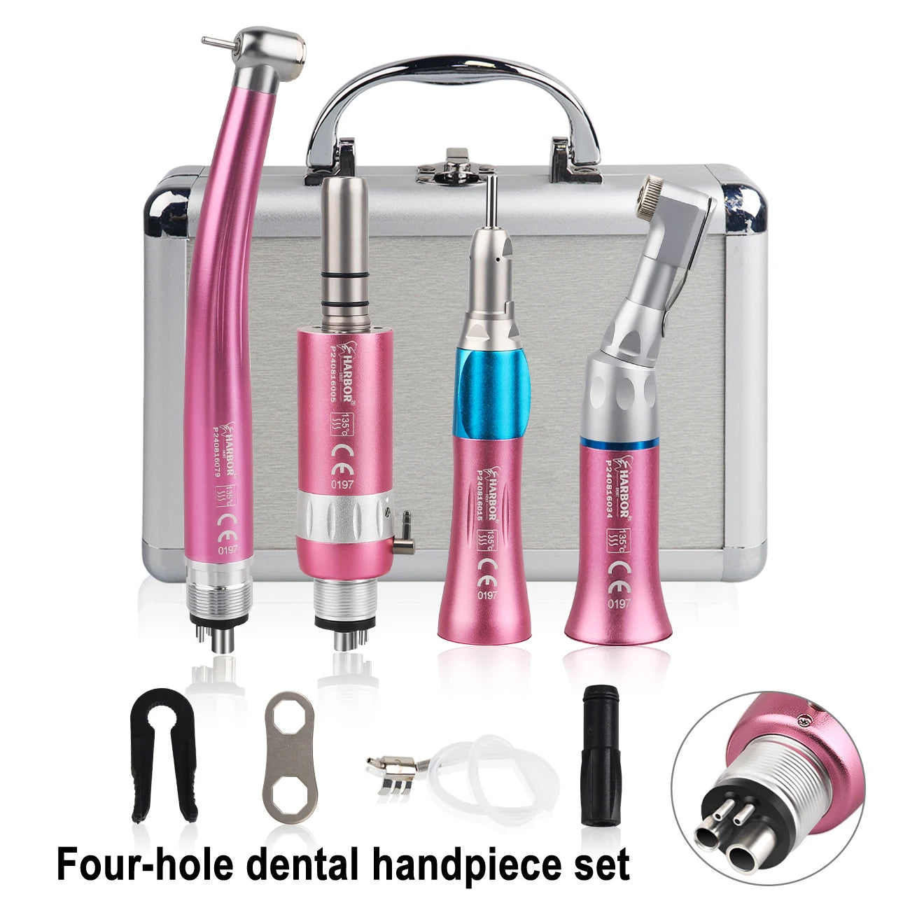 4-Piece Dental Handpiece Kit with Air Motor - 25