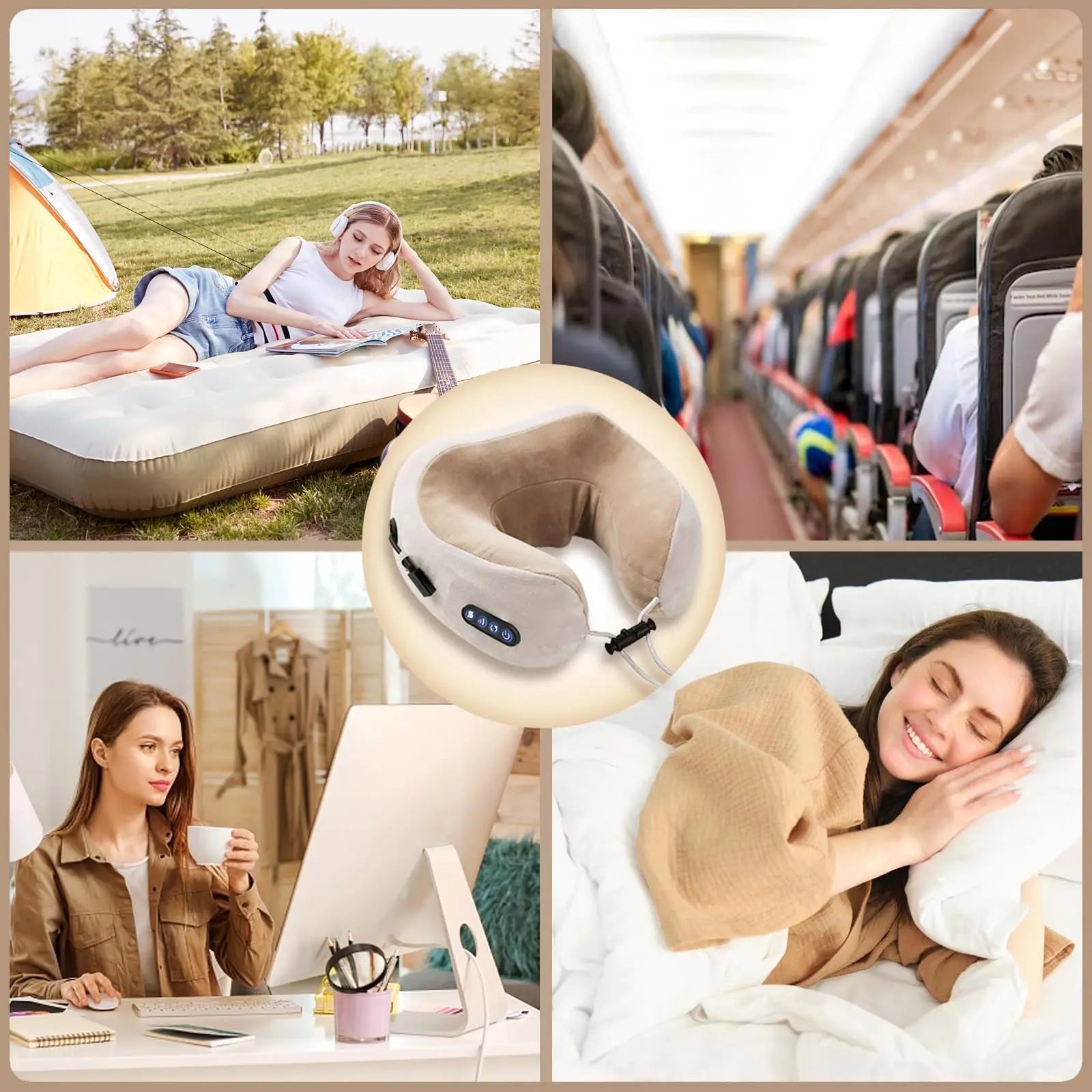 Portable Heated U-Shaped Neck Massage Pillow - 4