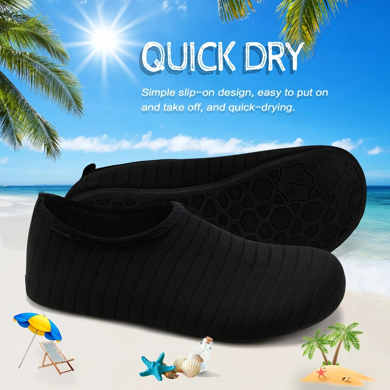 Quick-Dry Anti-Slip Water Shoes for Beach and Swimming - 3