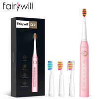 Sonic Rechargeable Electric Toothbrush with 4 Replacement Heads