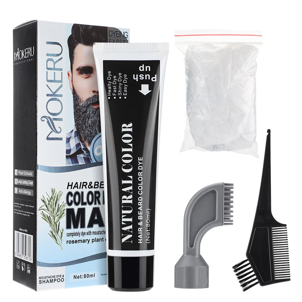 Permanent Beard and Hair Darkening Dye Cream - 19