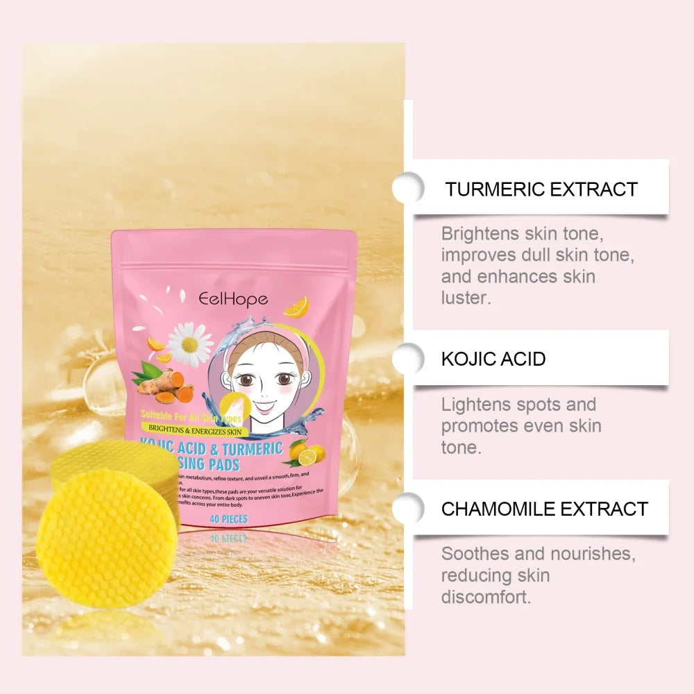 Turmeric and Kojic Acid Brightening Face Cleanser and Pad Set - 6