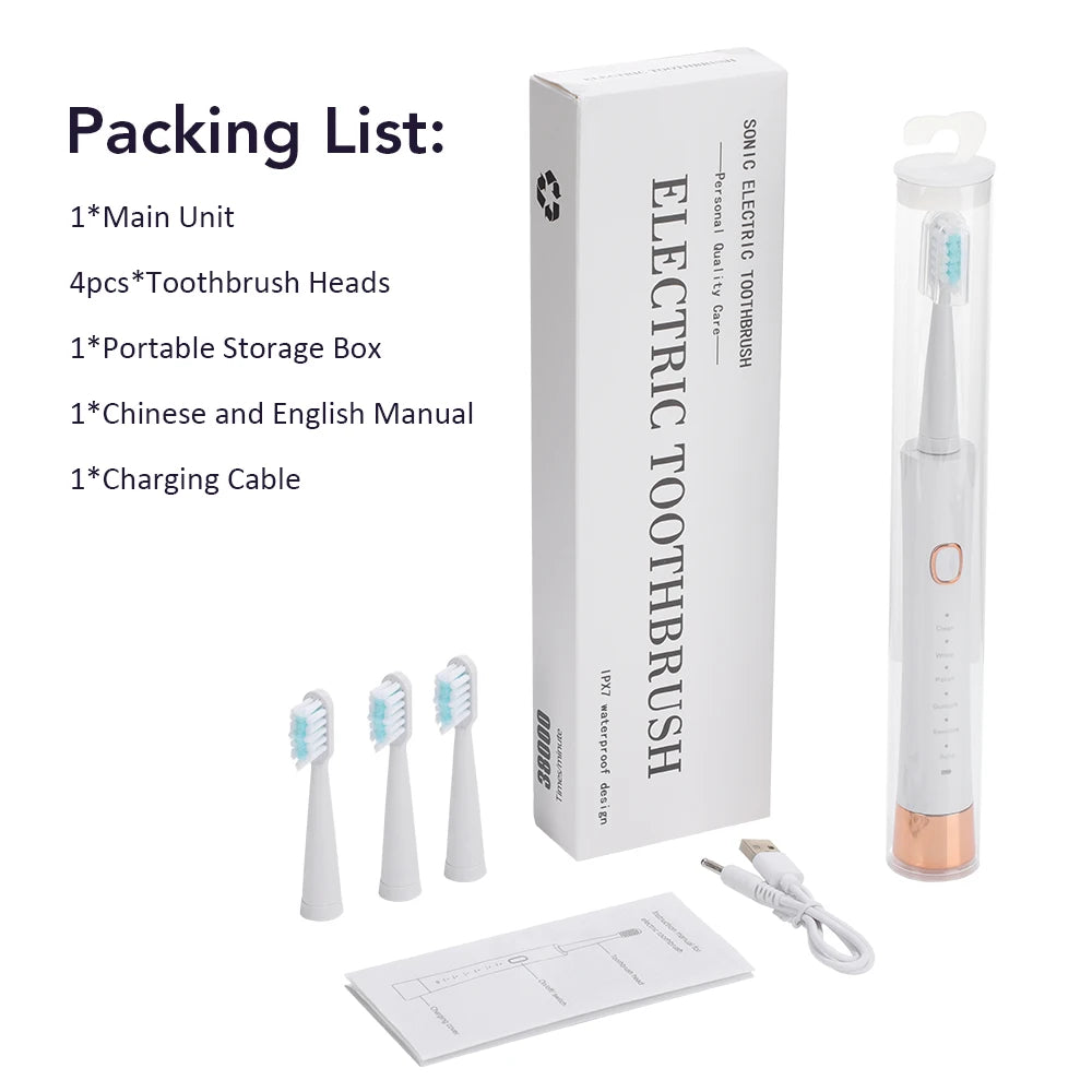 Rechargeable Sonic Electric Toothbrush with 6 Cleaning Modes - 20