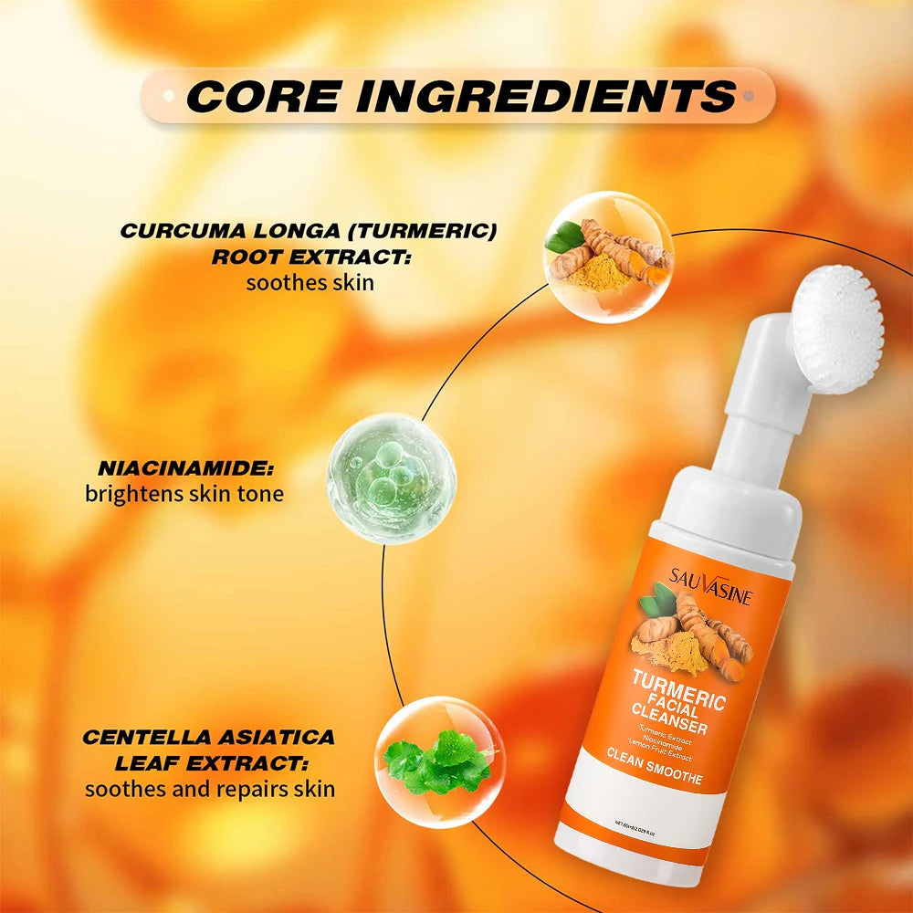 Turmeric and Kojic Acid Brightening Face Cleanser and Pad Set - 3