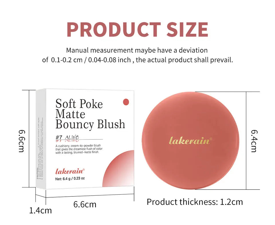 Matte Bouncy Cream-to-Powder Blush for Natural Glow - 17