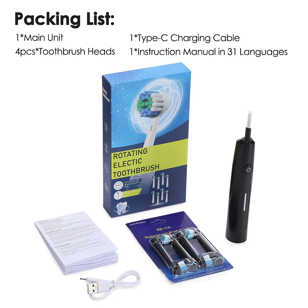 5-Mode Rechargeable Rotating Electric Toothbrush for Adults - 11