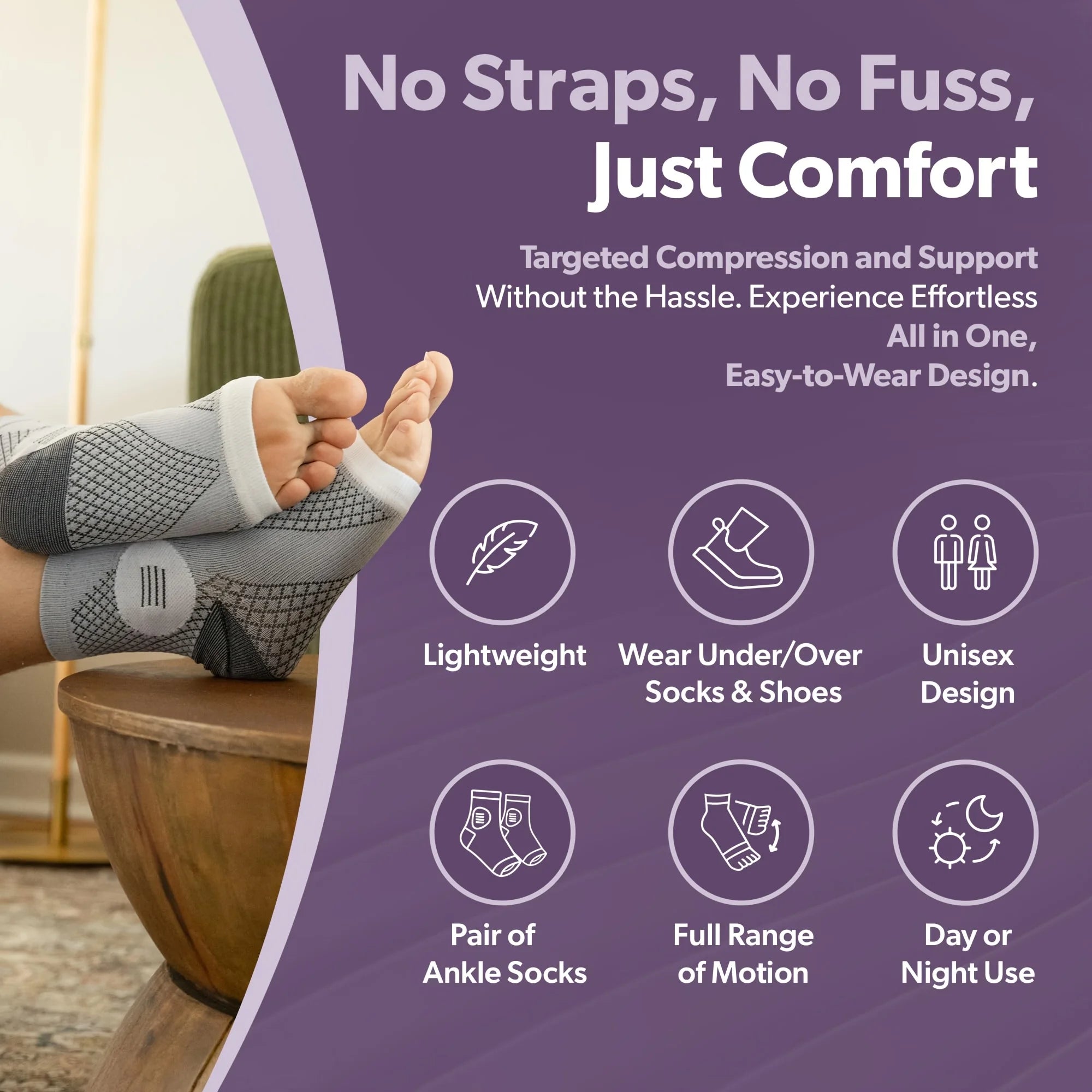 Ankle Compression Sleeves for Pain Relief and Support - 8