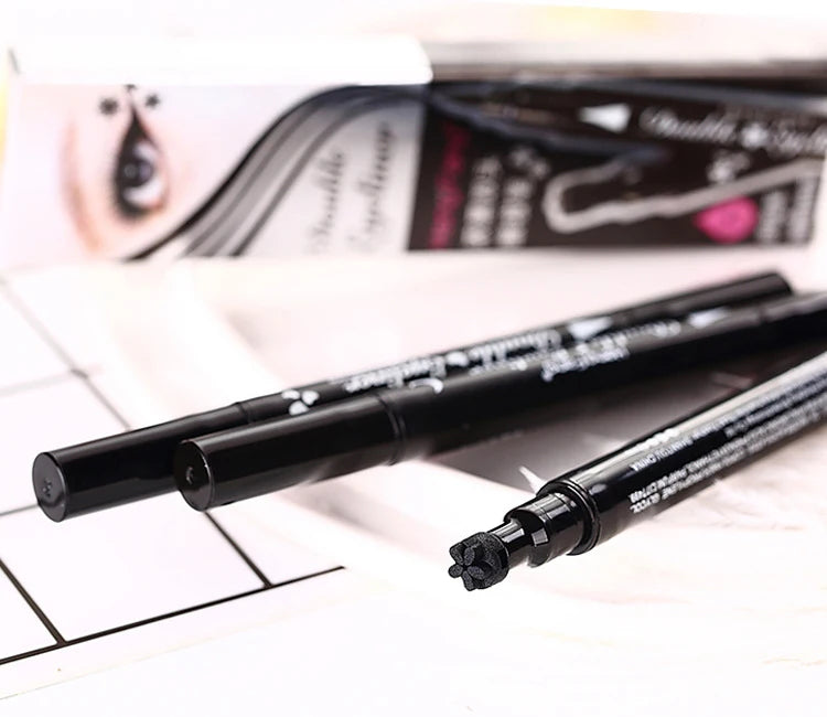 Double-Ended Waterproof Eyeliner with Decorative Stamp - 17