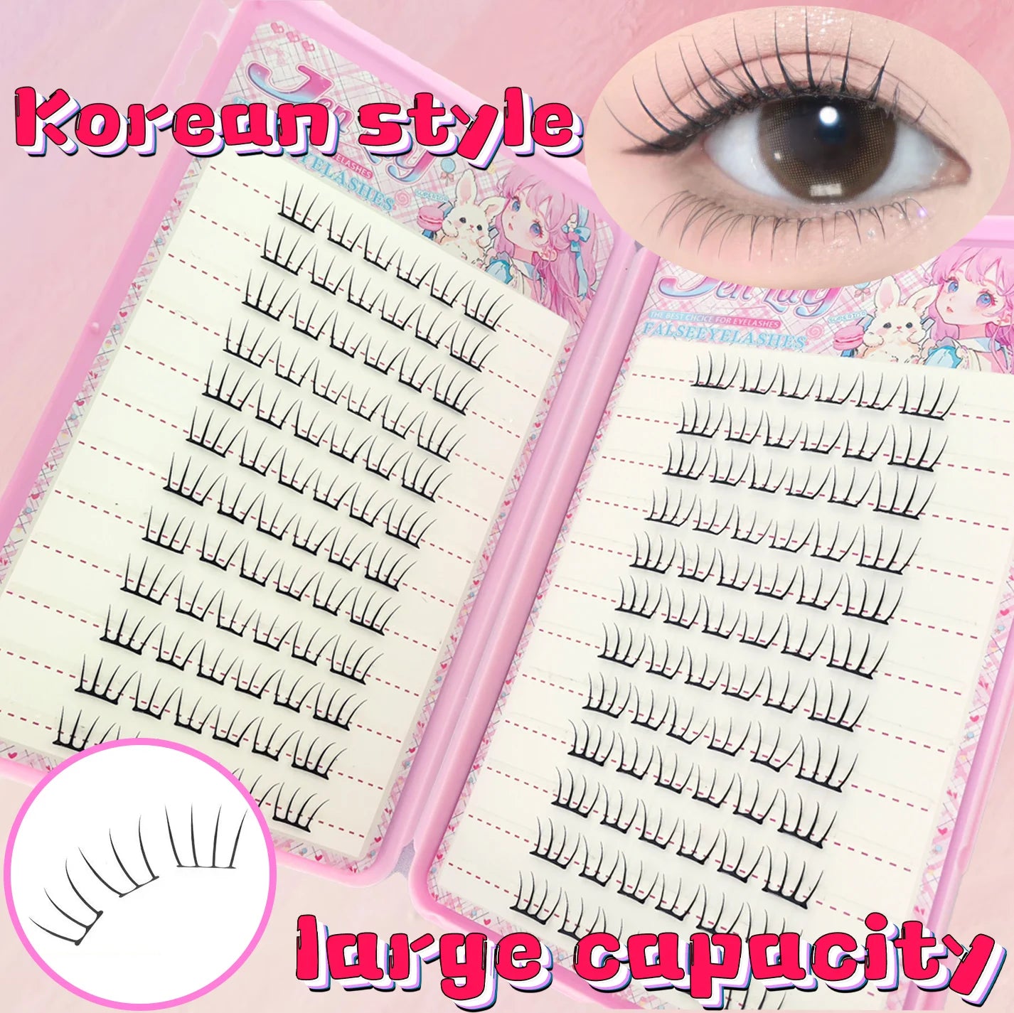 Self-Adhesive Korean Style Individual Cluster Eyelashes - 12