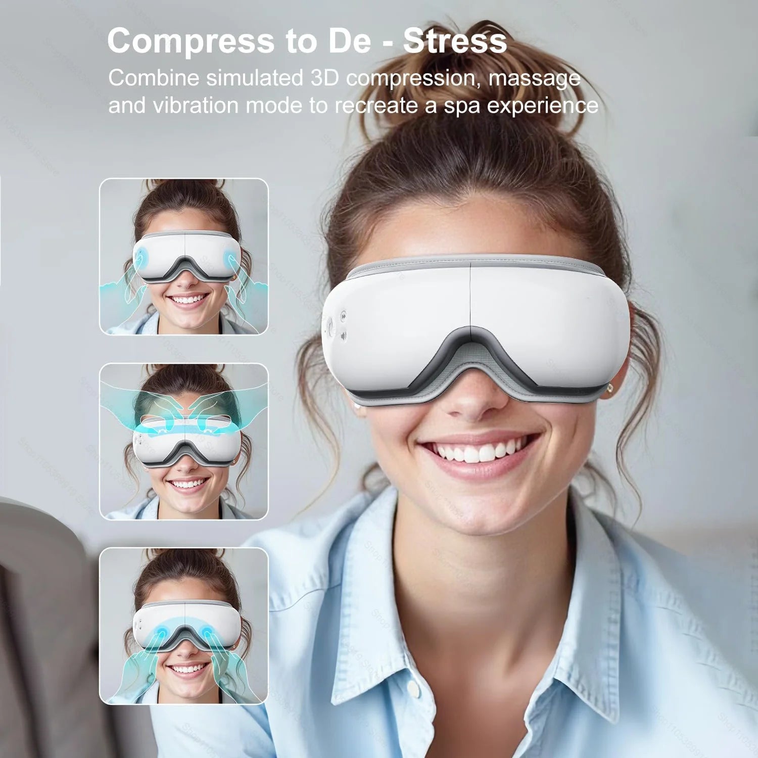Heated Eye Massager with Vibration for Stress Relief - 2