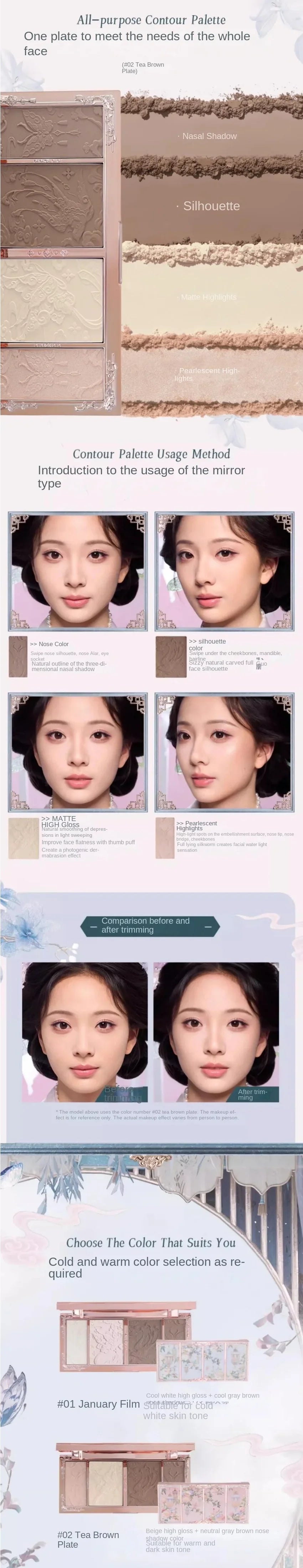 All-in-One Sculpting Highlighter and Contour Face Palette - 20