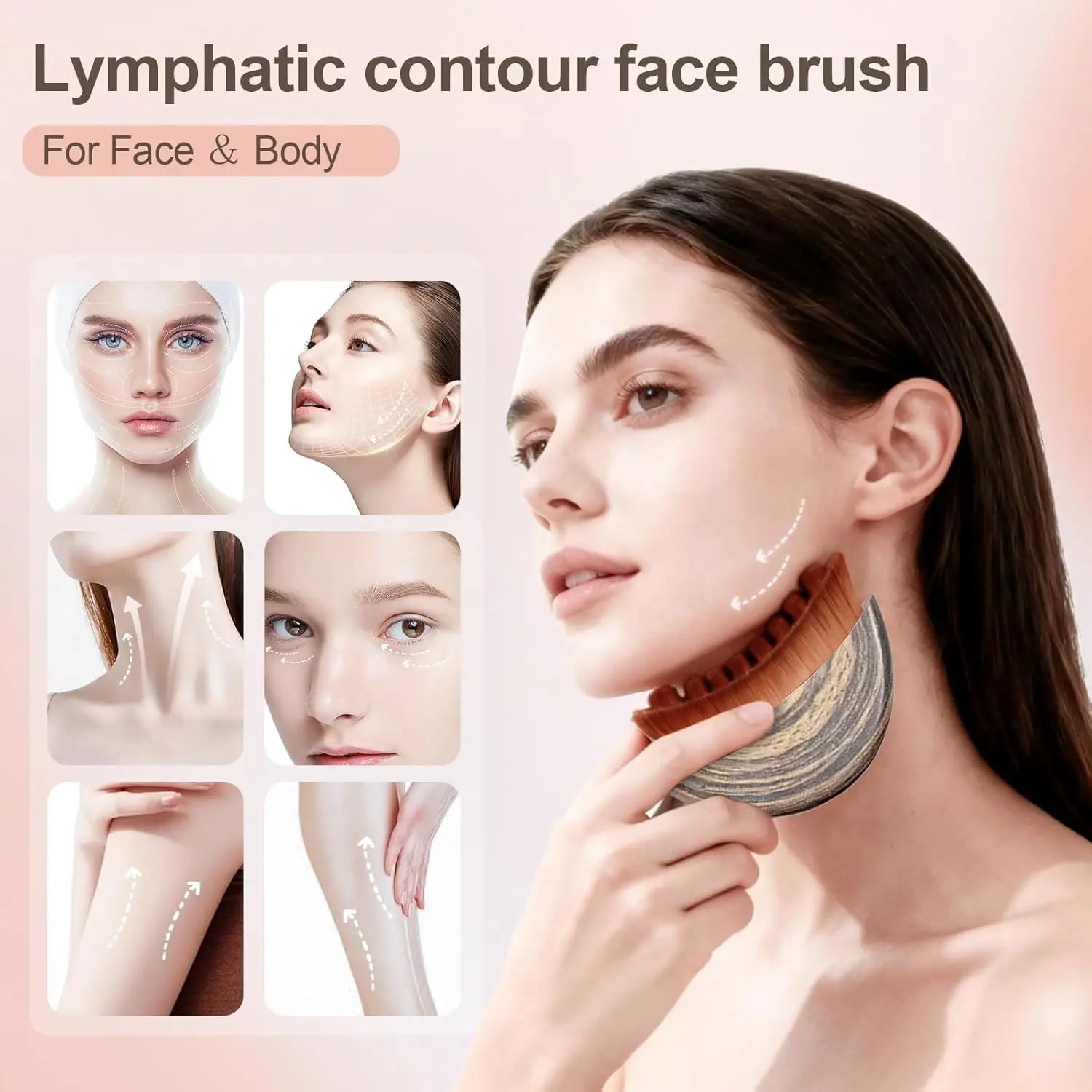 Lymphatic Face Contour Brush for Sculpting and Depuffing - 2