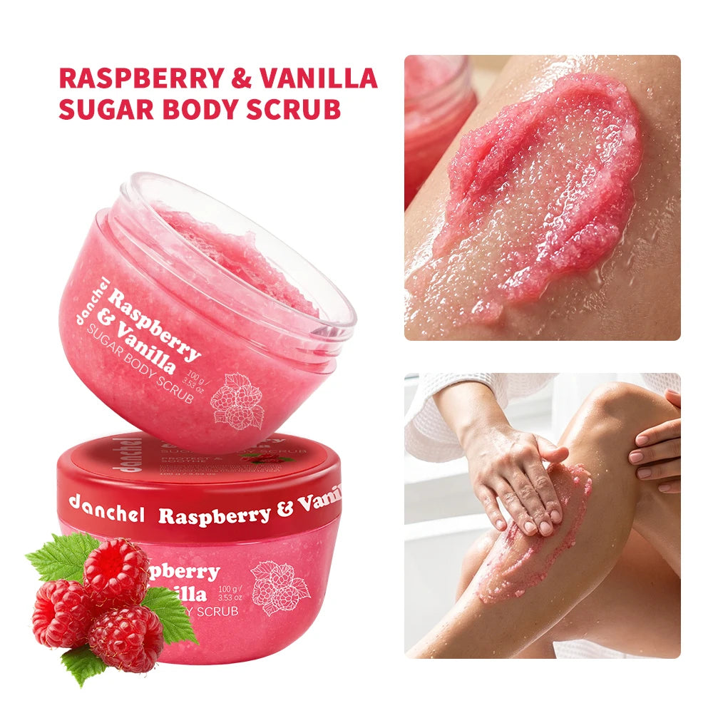 Raspberry Vanilla Sugar Body Scrub for Smooth Glowing Skin