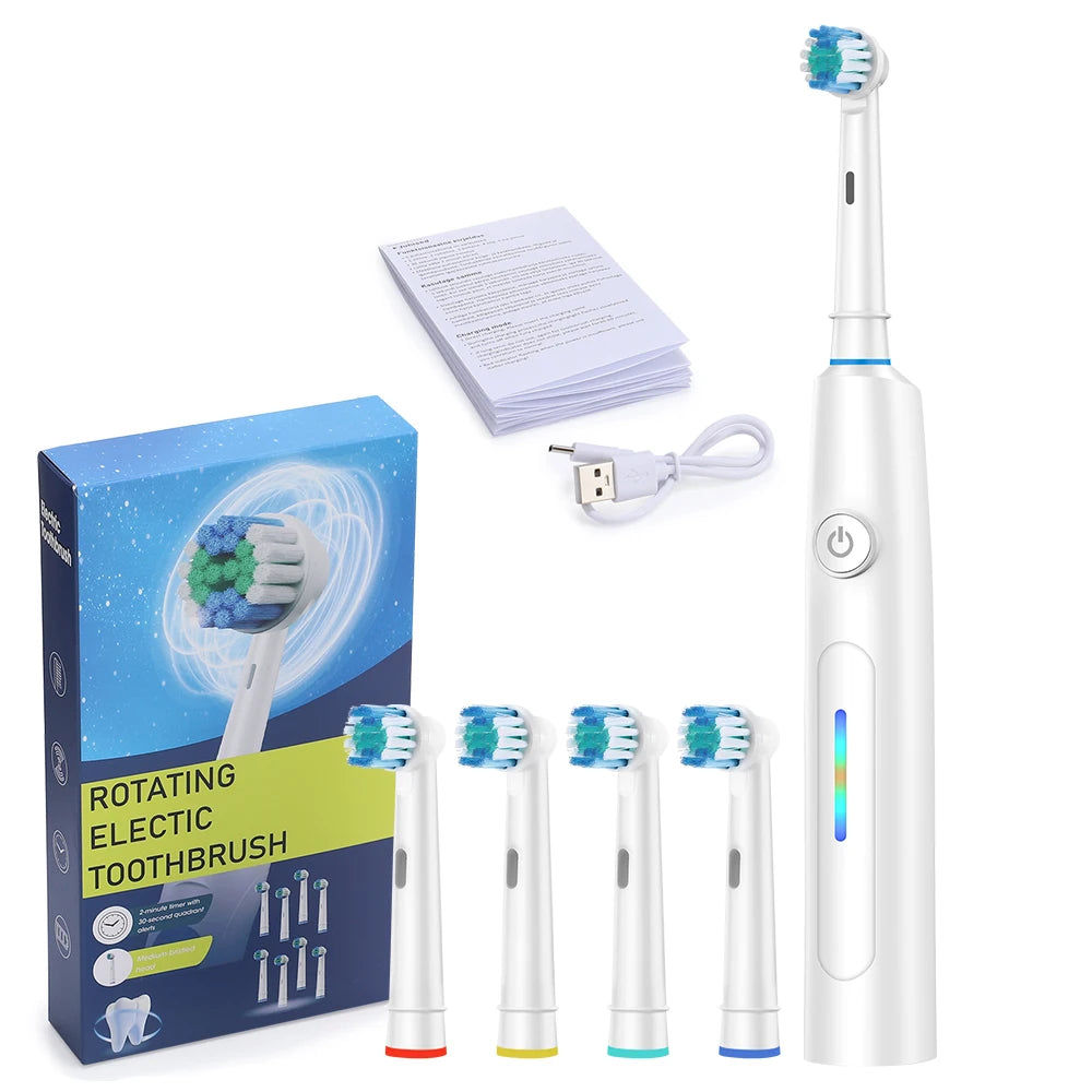 Rechargeable Rotating Electric Toothbrush with 4 Heads - 15