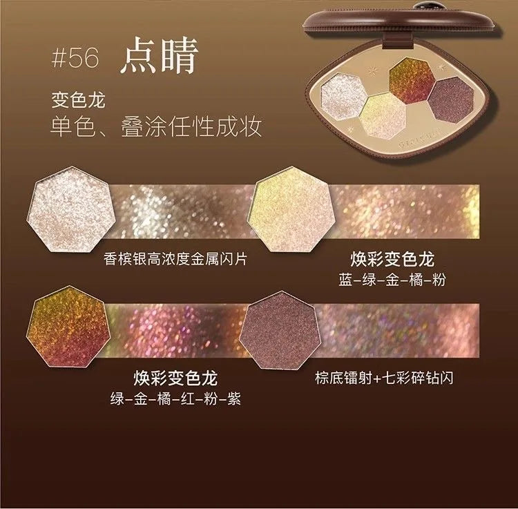 4-Shade Chameleon Eyeshadow Palette for Long-Lasting Shimmer Looks - 8