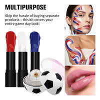 Waterproof Face Paint and Lip Balm Kit for Game Day