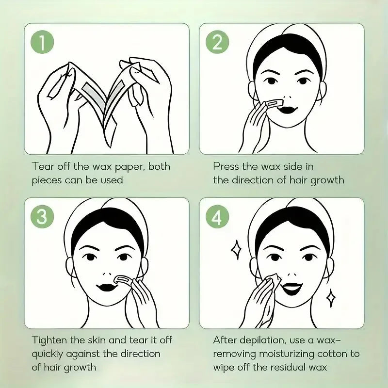 Pain-Free Hair Removal Wax Strips for Face and Body - 5