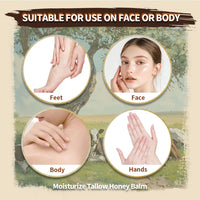 Moisturizing Beef Tallow Honey Balm for Dry Skin