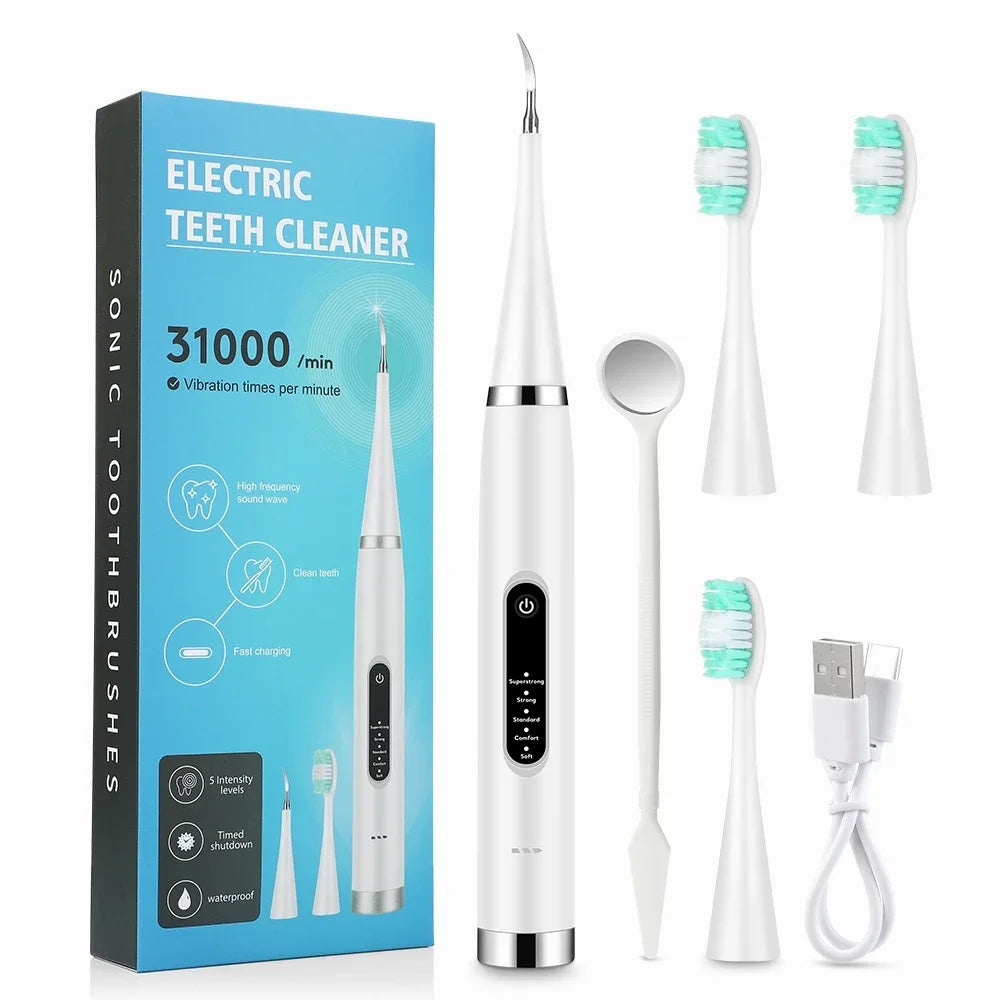 Electric Sonic Dental Calculus Remover & Teeth Whitening Kit - 43