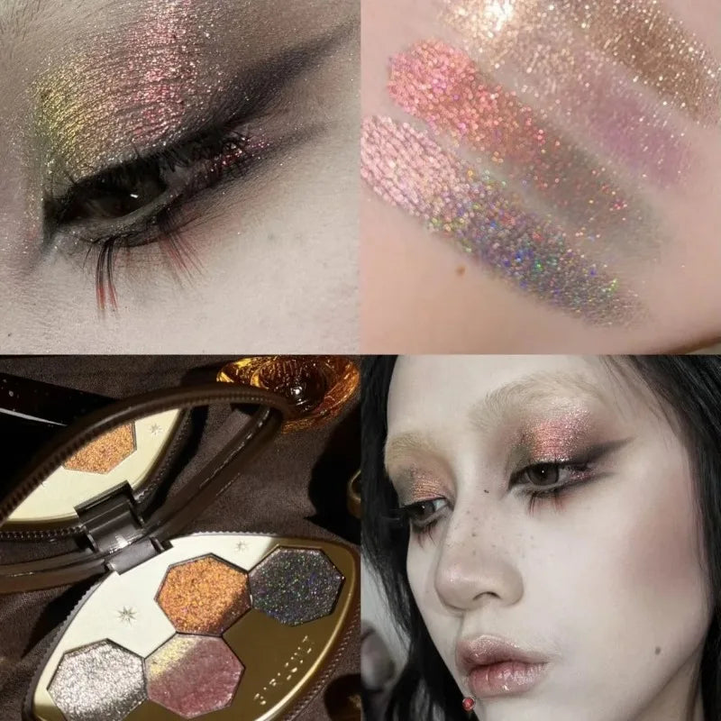 4-Color Chameleon Shimmer Eyeshadow Palette - 6