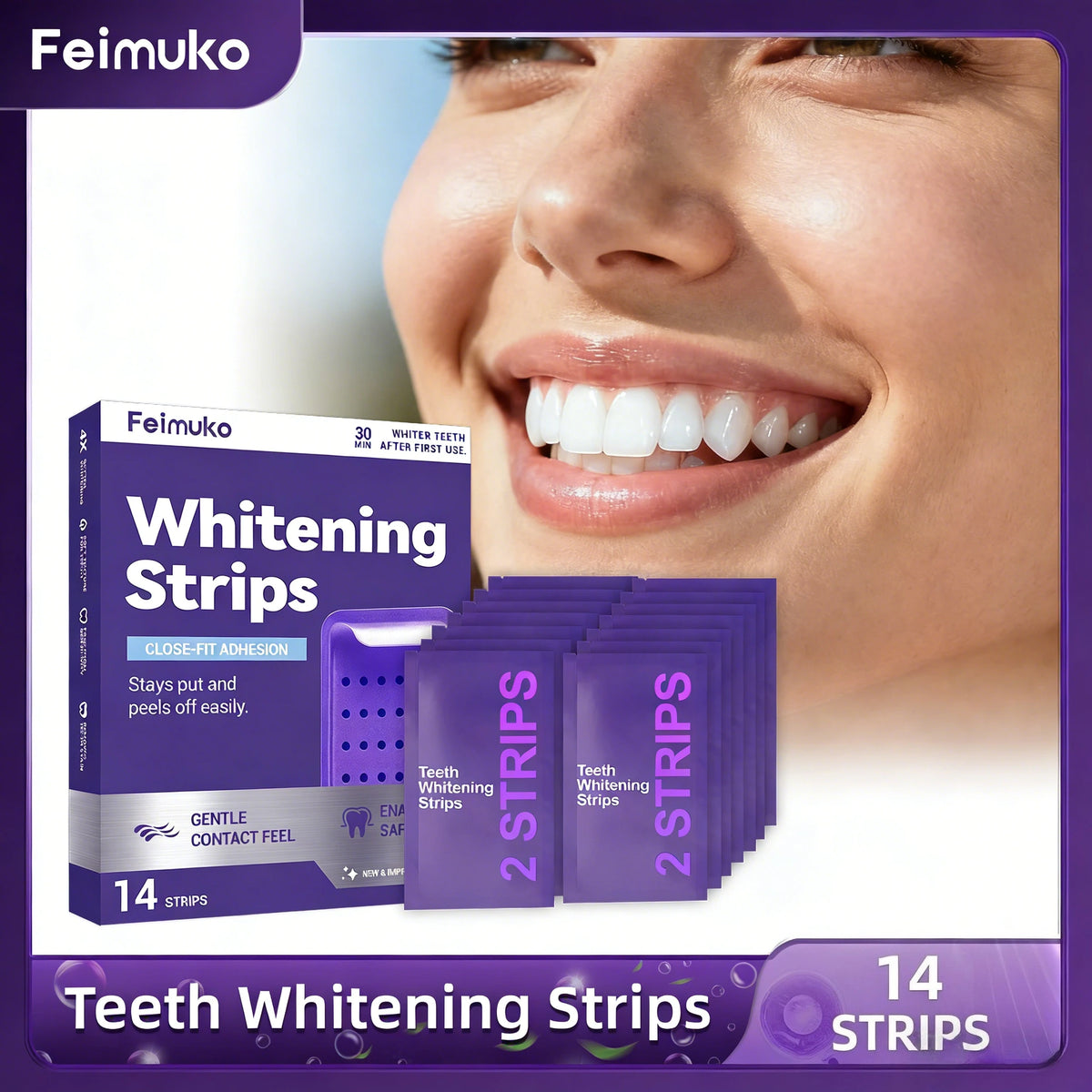 Purple Teeth Whitening Strips for a Brighter Smile
