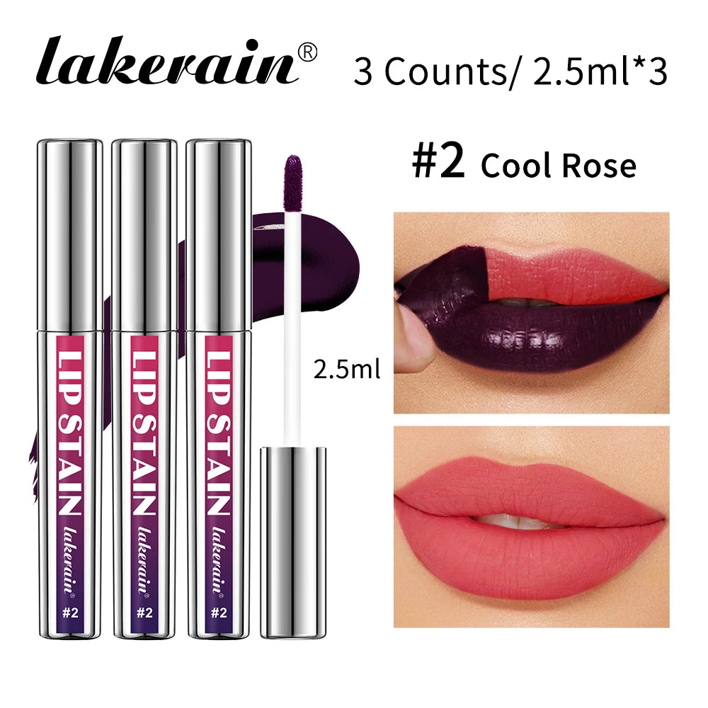 3-Piece Waterproof Peel-Off Lip Stain Set - 28