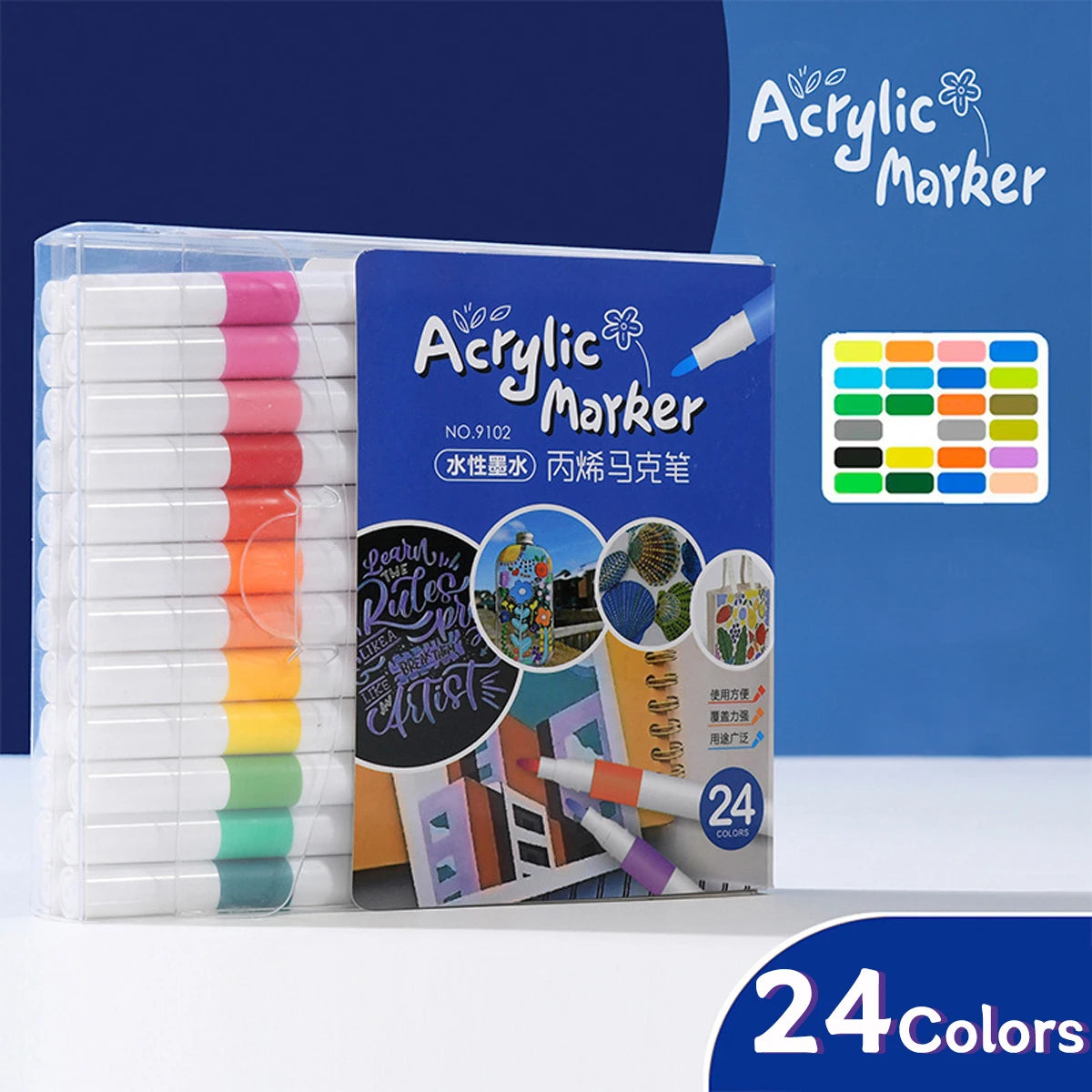 Professional Acrylic Paint Marker Set for DIY Crafts and Art - 8