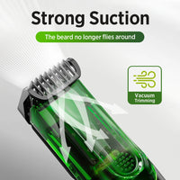 Cordless Vacuum Beard Trimmer with Precision Length Control