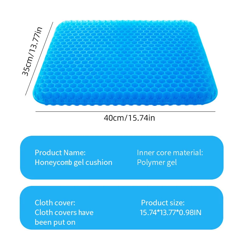 Breathable Honeycomb Gel Seat Cushion for Car and Office - 3