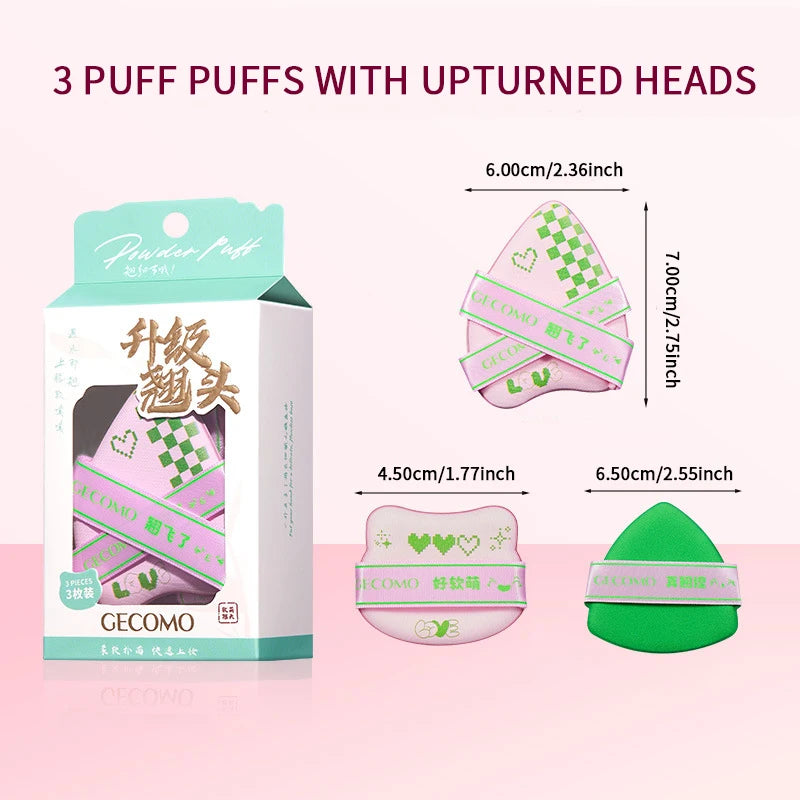 Adorable Curved-Head Makeup Sponge Puff Set - 18