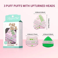 Adorable Curved-Head Makeup Sponge Puff Set