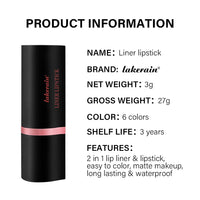 2-in-1 Waterproof Matte Lip Liner and Lipstick Crayon