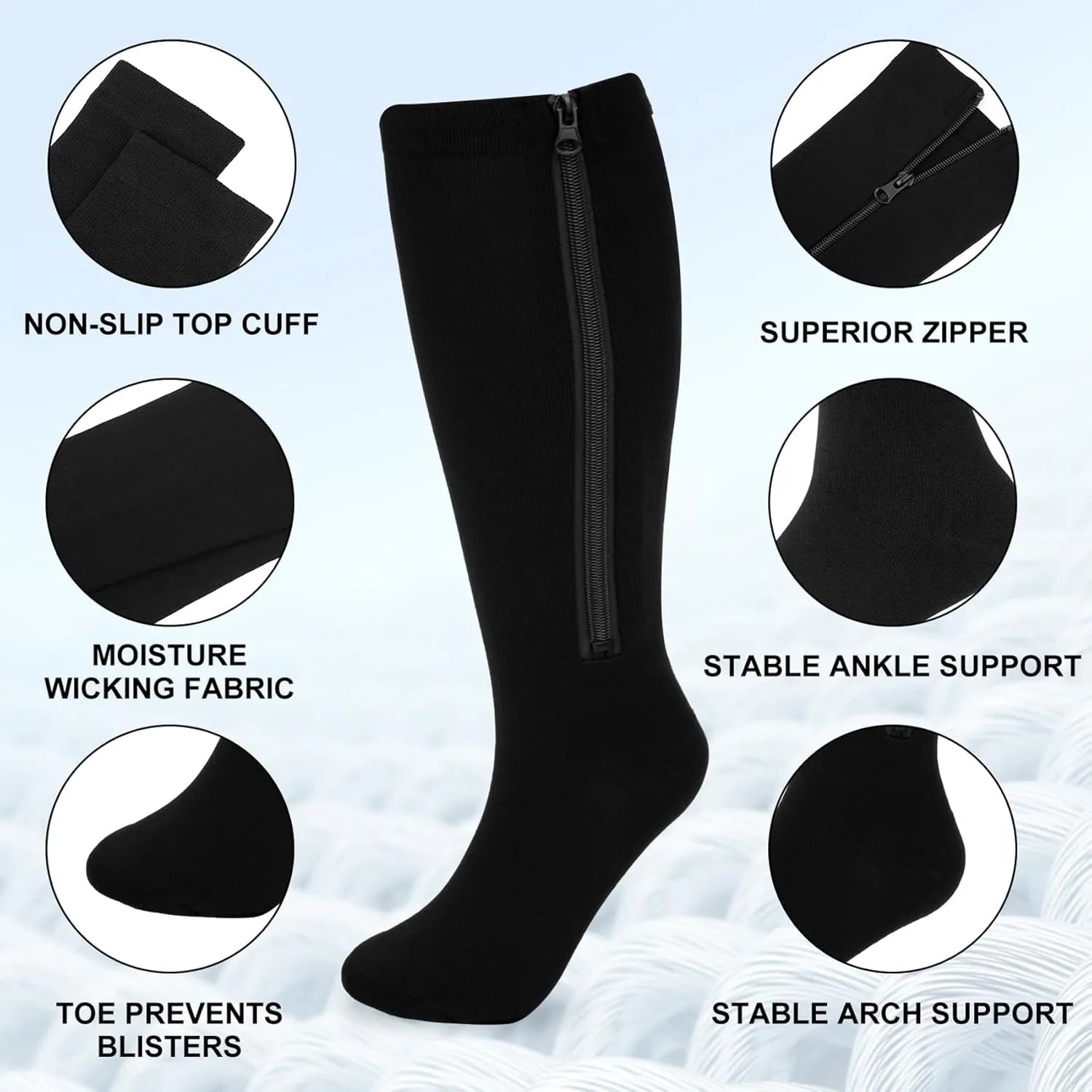 Zipper Compression Socks for Easy Wear & Relief - 3