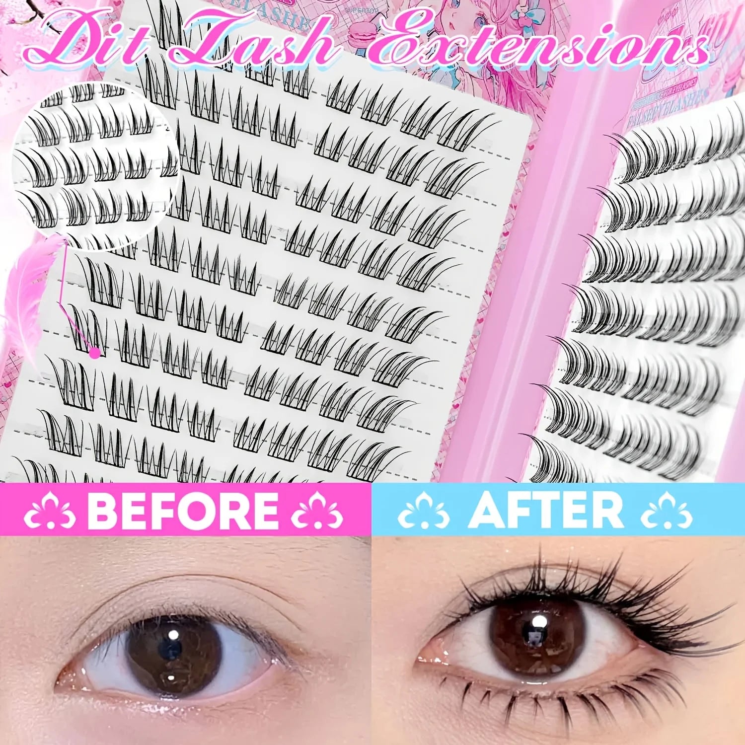 Reusable Glue-Free Cluster Lashes for Natural Daily Look - 3