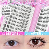 Reusable Glue-Free Cluster Lashes for Natural Daily Look